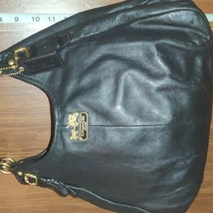 COPY - Coach Black leather with Gold Carriage emblem on it